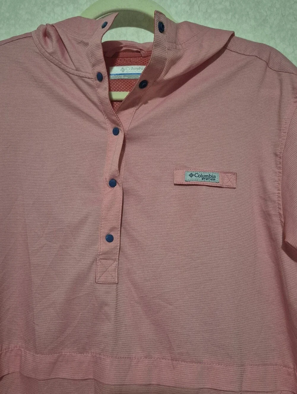 Columbia Pink Hooded Pullover PFG Anorak Windbreaker..Size:M